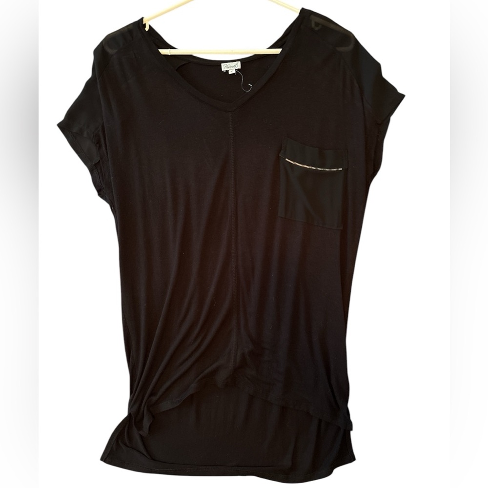 Black over sized  Women's long top with pocket